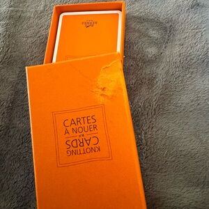 Hermes Scarf Knotting Cards Box Torn Front